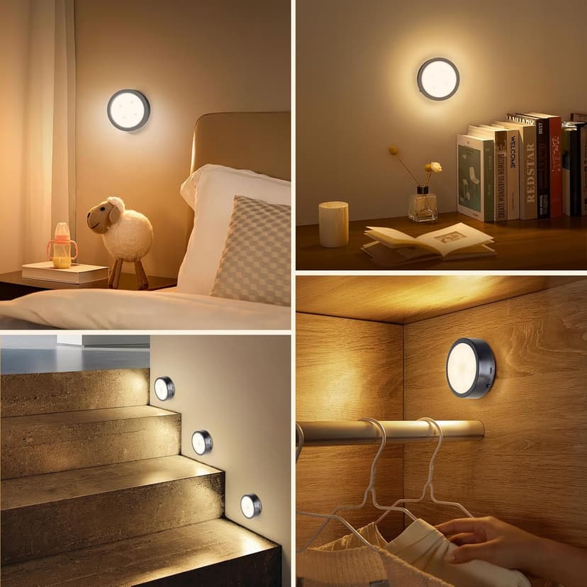 Brightown 2-Pack Picture Lights for Wall, Magnetic Art Display Picture Lights with Remote, 3 Lighting Modes Battery Operated Picture Light, Dimmable & Timer Art Wall Lights for Pictures, Black
