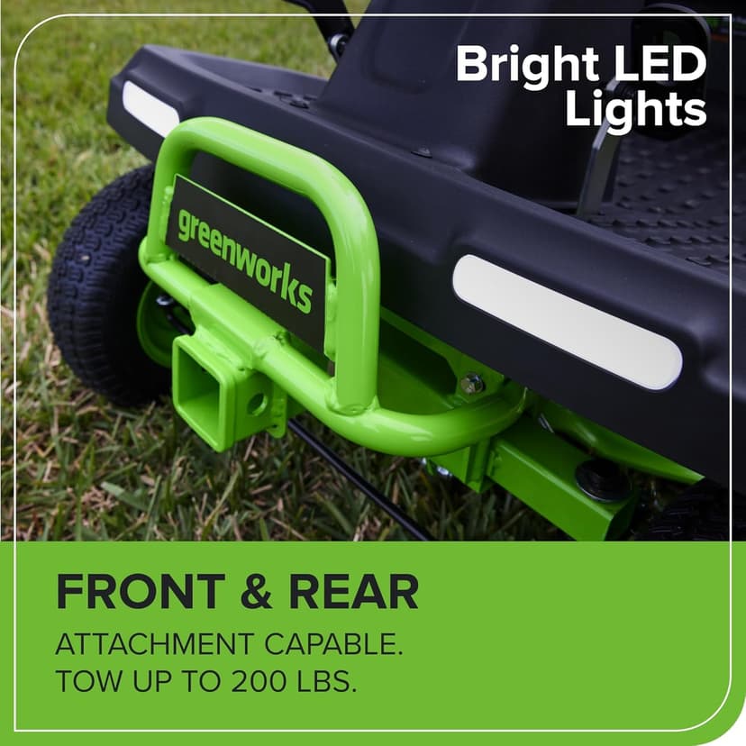 Greenworks 60V 30" Tractor, (4) 8.0Ah + Wall Charger