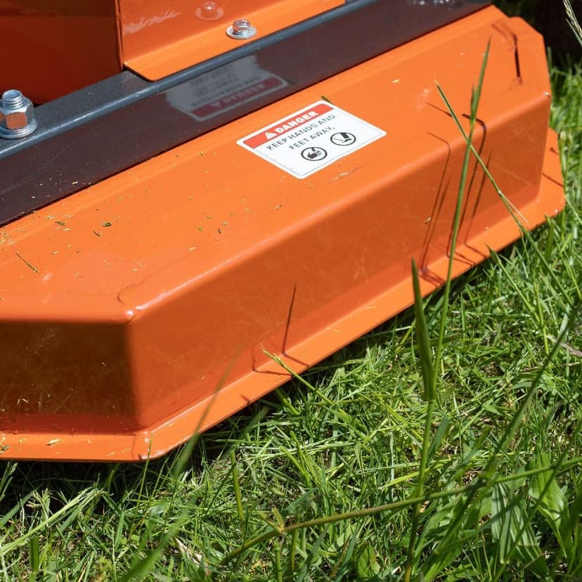 Titan Attachments 3 Point PTO Finish Mower, 60" Cutting Width, Category 1 Hitch, Rear Discharge, Requires 25-40 HP Tractor, Low-Noise Cast Iron Gearbox, Orange Finish