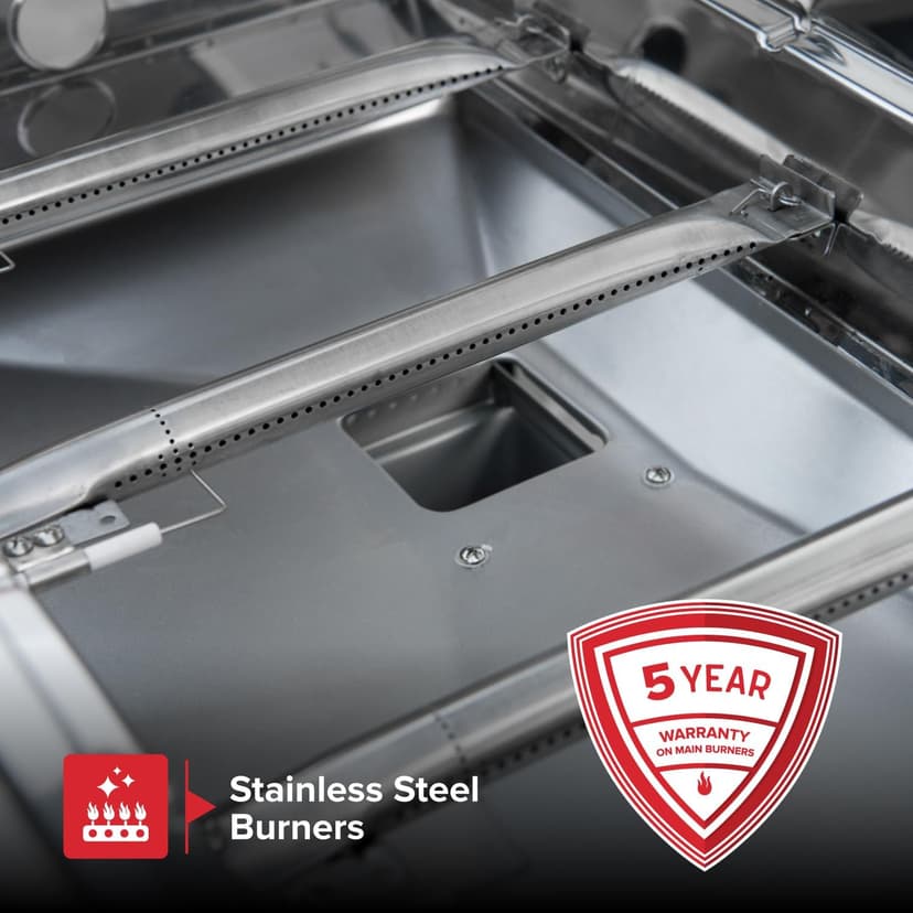 Nexgrill 4-Burner Propane Gas Grill in Stainless Steel with Side Burner, 60000BTUs, 626 sq. in. Cooking Space, Perfect for Outdoor Cooking & Grilling, Patios, BBQ, Backyards, Silver, 720-0830H