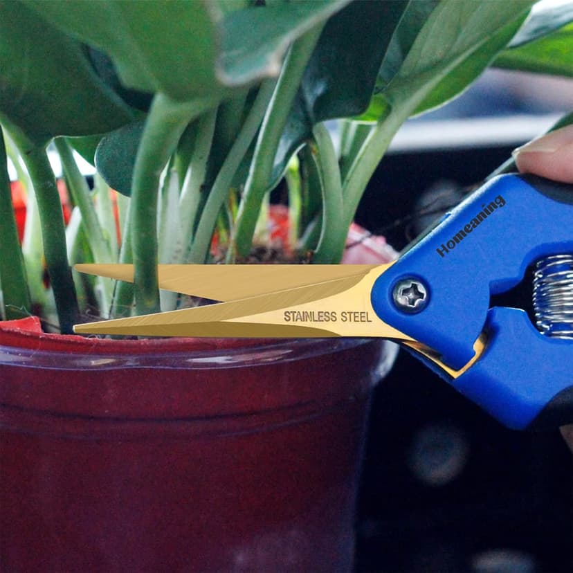 12PCS Pruning Shears with Curved Blades, Garden Trimming Scissors, Gardening Hand Pruning Snips Titanium Coated Precision Bonsai Pruning Shears, Convenient Flower Cutters (Blue)