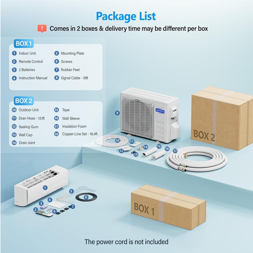 ROVSUN 11500 BTU Wifi Enabled Mini Split Air Conditioner & Heater, 17 SEER2 115V Inverter Ductless Wall AC Unit with Pre-Charged Condenser, Heat Pump & Installation Kit