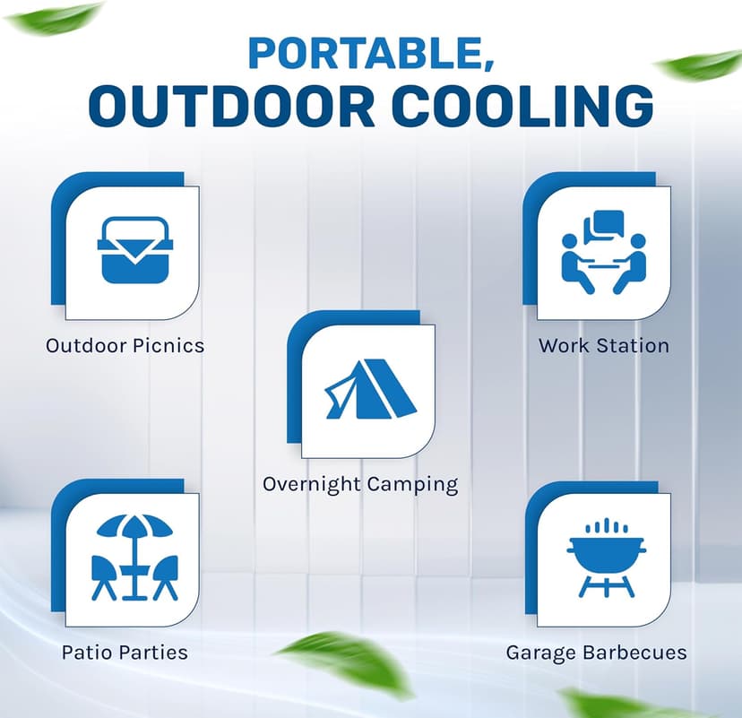 Hessaire MC37M Portable Evaporative Cooling Fan, Indoor/Outdoor High Temp Low Humidity Environments, 3100 CFM, 950 sq. ft., 3-Speed Fan, 59 dB, Gray