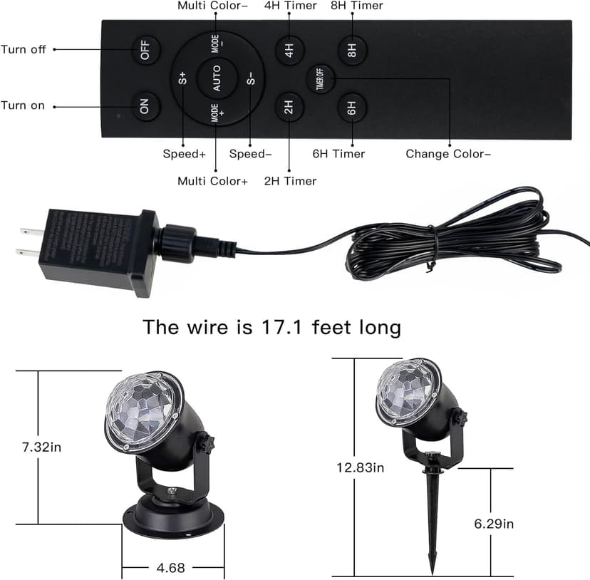 Hekation Christmas Halloween Outdoor Projector Lights, 15 Colors Water Wave Ocean Effect Night Light, Waterproof Yard Decorations With Remote and Timing