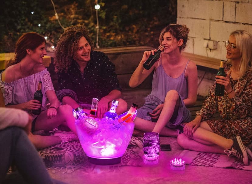 Submersible LED Lights Remote Control Battery Powered, RGB Multi Color Changing Waterproof Light for Pool, Vase Base, Spa, Aquarium, Pond, Hot Tub, Decoration, Party, 2-Pack