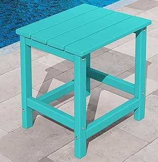 KINGYES Adirondack Outdoor Side Table, Aruba Blue