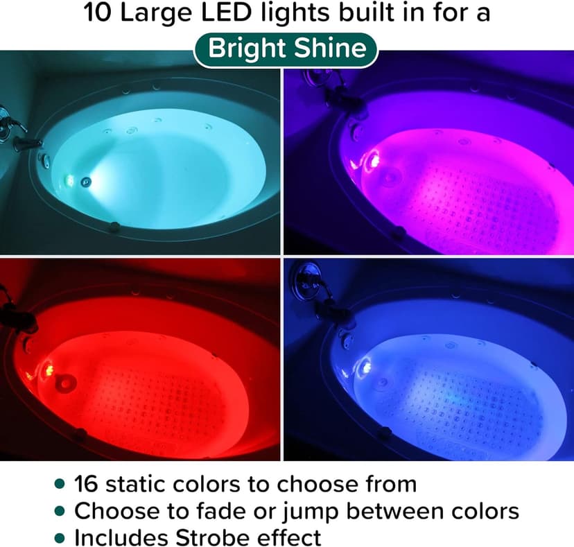 Underwater Remote Controlled LED Color Changing Light for Bathtub or spa - Battery Operated - Size 2.75 in.
