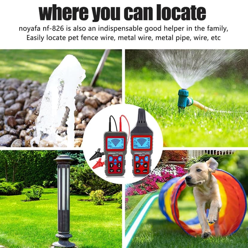 NF-826 Underground Wire Locator & Cable Tracer/Buried Wire Tracer and Cable Locator/Under Ground Circuit Tracer,for Dog Fence Cables Irrigation Control Wires,Tone Generator Kit (Professional Grade)