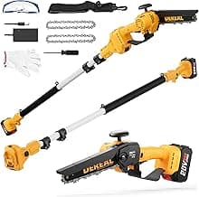 2-in-1 Cordless Pole Saw, Brushless Mini Chainsaw with Pole, 20V 4.0Ah Battery Powered Pole Saws for Tree Trimming, 8" Cutting Power Small Pole Saw, 18ft Reach Electric Saw for Trees With Pole