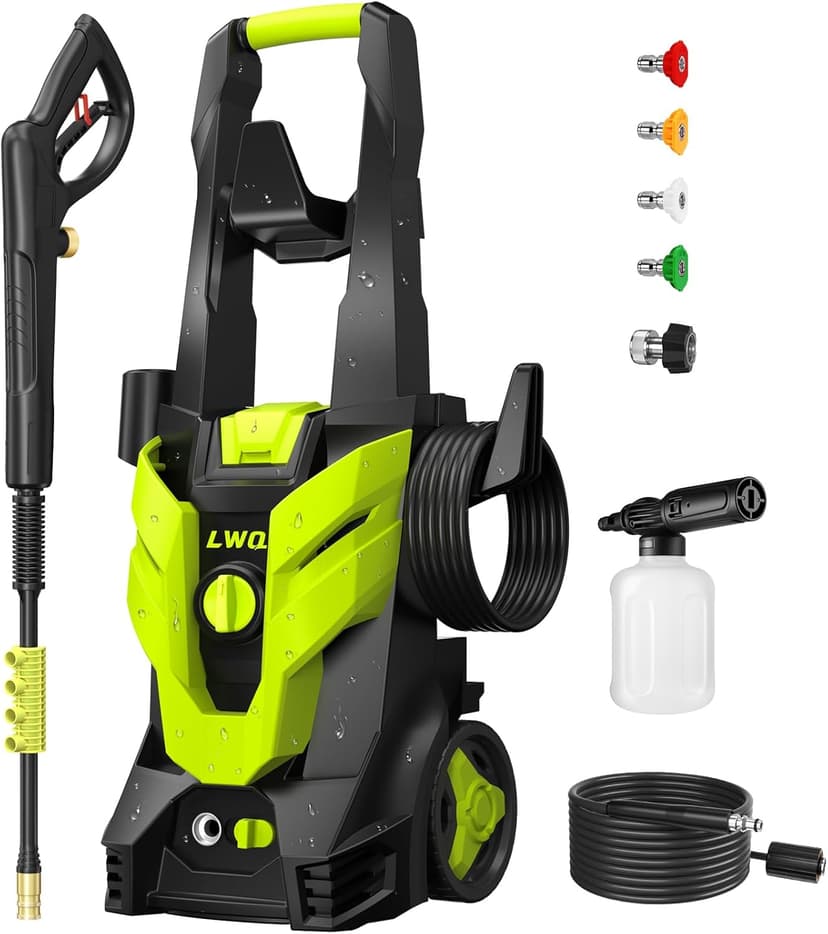 Electric Pressure Washer, 4200 PSI 2.5 GPM Power Washer with 4 Quick Connect Nozzles, High Pressure Cleaning Machine with Foam Cannon for Cars/Fences/Driveways/Patios/Home Cleaning
