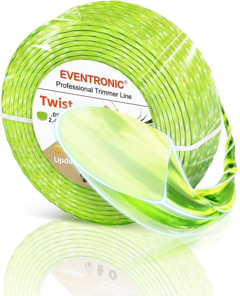 Weed Eater String, Eventronic 095 Trimmer Line of 150-Feet, Trimmer Line for Universal Replacement, Twist Weed Wacker String Fits Medium& Heavy Grass&Weeds, String Trimmer Line of Yellow Premium Nylon