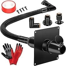 2025 Upgrade Generator Exhaust Extension Silencer Kit with Two Universal Adapters,Threaded Connector, Rain Cap and 90° Elbow–Leakproof, Weatherproof & Flexible Muffler Upgrade for Portable Generators