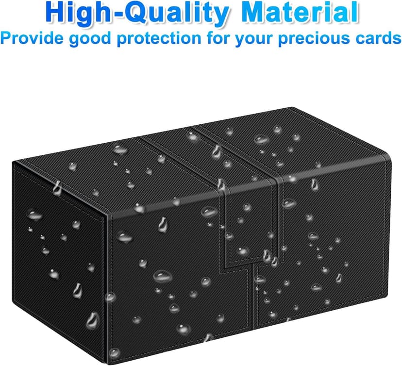 Card Deck Case for Trading Cards, Deck Storage Box for 200 Single Sleeved Cards Large Twin Flip Deck Case with 1 Storage Dice & 2 Trays Fits EDH/YuGiOh/MTG/TCG/CCG (Small-Black)