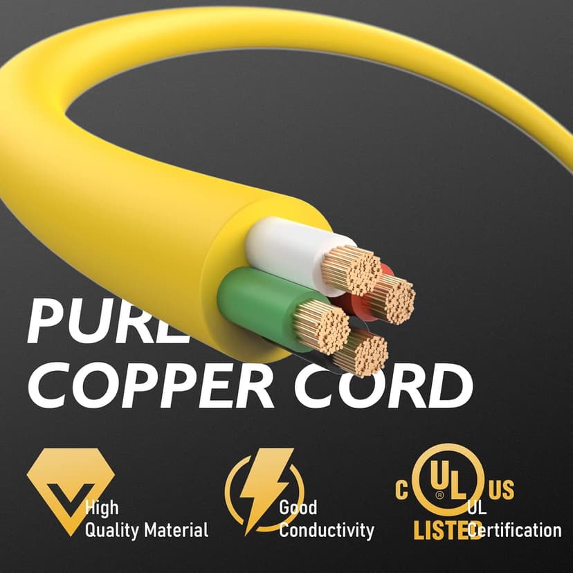 TOOLIOM 4 Prong 30 Amp Generator Adapter Cord to Welder, NEMA L14-30P to 6-50R Welder Plasma Cutter Plug, ETL Listed Generator Extension Cord, 125/250V 3750/7500W STW 10AWG/3C (12 Inch)