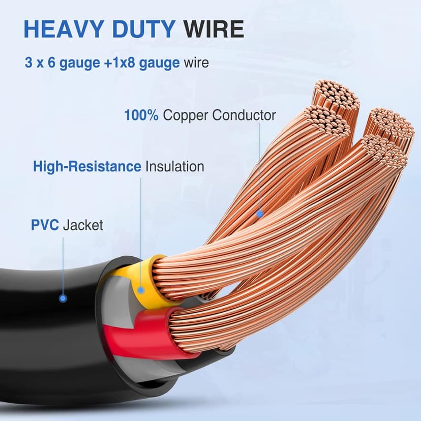 Nilight RV Generator Adapter Cord 30Amp to 50Amp 4 Prong Pure Copper Heavy Duty Twist Lock Male Plug10 Gauge Wire L14-30P to 14-50R 30M/50F for RVs Camper Caravan Van Trailer