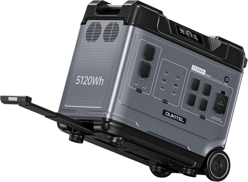 OUKITEL P5000 Power Station 5120Wh, 2200W LiFePO4 Solar Generator, 2.8H to Full Charge, Solar Powered Generator for Emergency, Power Outage, Home Use (Solar Panel Optional)