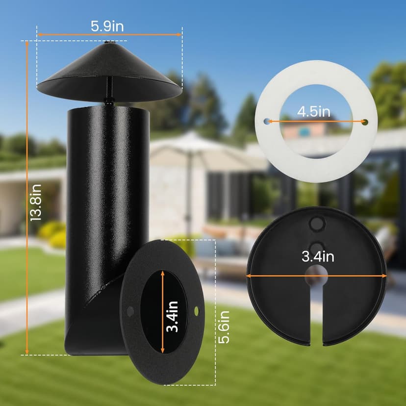 Enhanced Pellet Grill Smoke Stack Chimney Replacement For Pit Boss Traeger Camp Chef,Upgraded Stack Smoker Kits with Umbrella, Lid, Chimney Tube, Screws, Gaskets, Nuts and Felt Washer