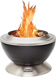 Cuisinart 24” Cleanburn Smokeless Fire Pit with Removable Base for Ash, Portable Outdoor Wood Burning Fireplace, Smoke Free Stainless Steel Outdoor Heater, Enhanced Airflow and Easy Cleanup