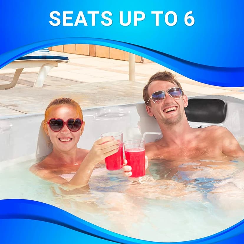 Aqualife Edgewater® Outdoor Hot Tub, Fit 6 Adults, 28 Massaging Jets, Cover Included, Ice Bucket Feature, Plug into Any Standard Outlet, Made in USA