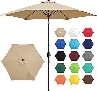 Yaheetech 9FT Outdoor Patio Umbrella, Outdoor Table Umbrella with Push Button Tilt and Crank, Yard Sun Shade, UV Protection Waterproof for Garden/Deck/Backyard/Pool