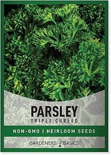 Gardeners Basics, Curled Parsley Seeds for Planting Indoors and Outdoors Heirloom, Open-Pollinated, Non-GMO Curly Herb Variety- Great for Home Gardens and More