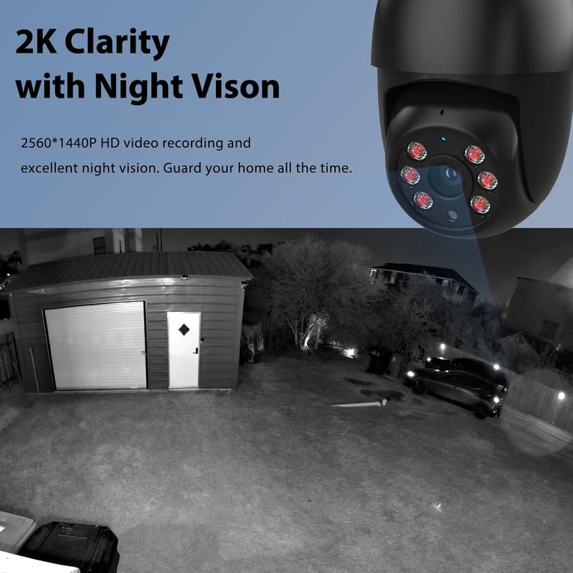 iMaihom Floodlight Camera Outdoor, 2K QHD Smart Home Security Cam with Motion-Activated, 5500LM Brightness 5 Heads Light, 360° Pan & Tilt, 2-Way Audio, Cloud/SD Storage, Color Night Vision