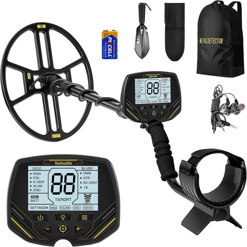 14" Metal Detector for Adults Professional, Double-D Metal Detectors with Higher Sensitivity, Waterproof Metal Detector with IP68 Search Coil, DISC & Pinpointer Metal Detector Modes