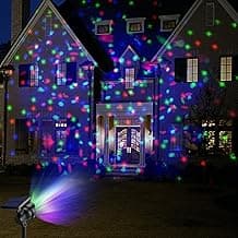 Colorful Solar Christmas RGB Star Projector Outdoor LED Xmas Moving Light Landscape Xmas Decor Lamp Christmas Moving Party Light