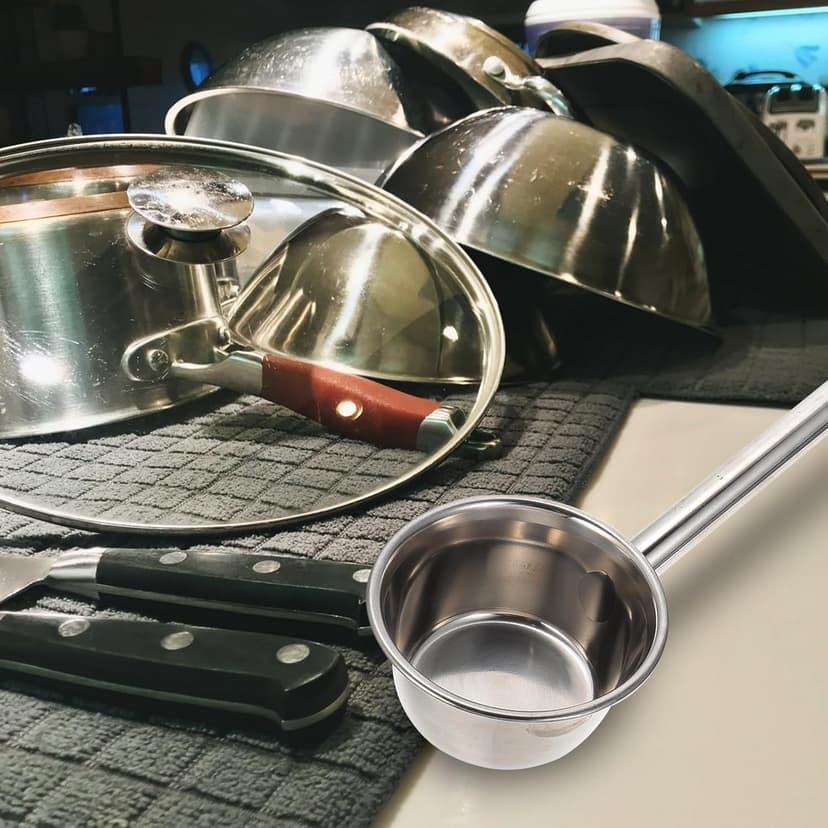 DOITOOL Long Handle Ladle - Stainless Steel Soup & Water Scoop - Multi-Purpose Canning & Garden Watering - 55x6.2 cm
