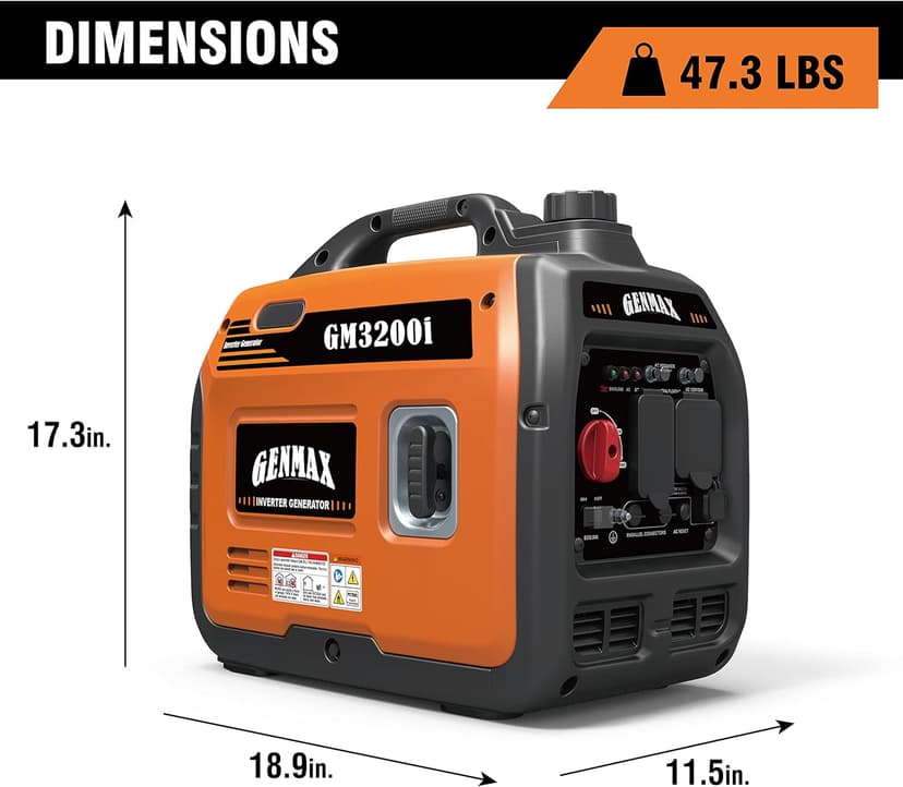 GENMAX Generator，EPA Compliant, Eco-Mode Feature, Ultra Lightweight for Backup Home Use & Camping