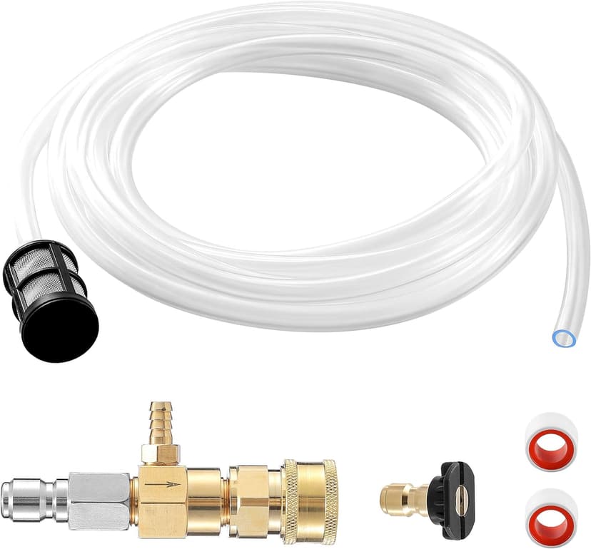 JOEJET Downstream Injector for Pressure Washer, Fixed Chemical Injector Kit with 3/8 Inch Quick Connect, 3-5 GPM