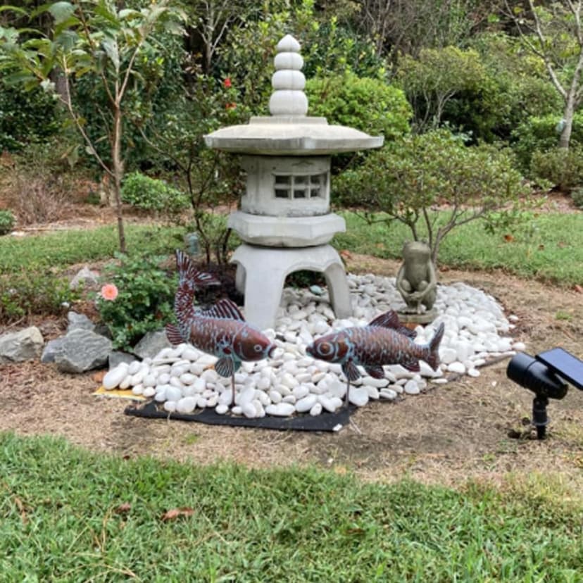 G/N CLYB Set of 2 Koi Fish Decor Outdoor Statue Sculpture Garden Pond Fishes Yard Art Antique Copper Koi Sculptures & Statues Metal Koi Fish Figurine Ornaments Décor Gifts for Women Mom Grandma