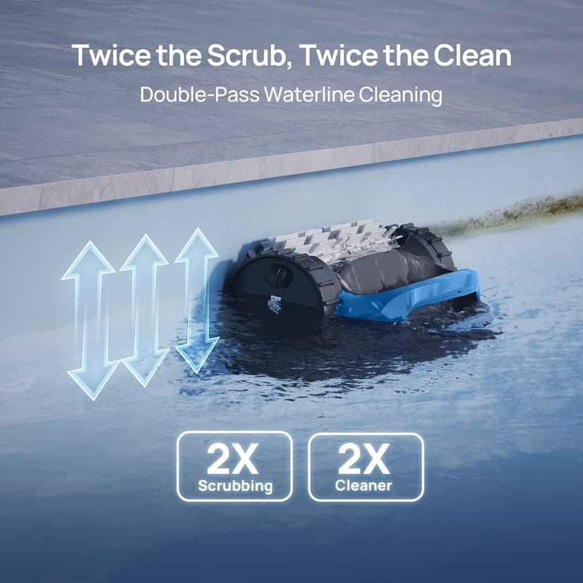 (2025 Upgrade) Beatbot AquaSense 2 Cordless Robotic Pool Vacuum Cleaner, Smart Surface Parking, Double-Pass Waterline Scrubbing, Cleans Floor, Walls and Waterline, Light Blue