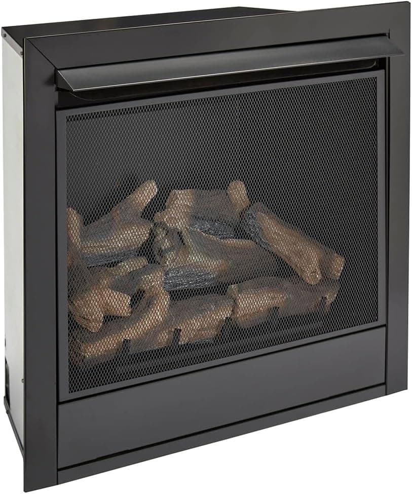 Duluth Forge Dual Fuel Ventless Gas Fireplace Insert, Remote Control, 9 Fire Logs, Use with Natural Gas or Liquid Propane, 32000 BTU, Heats up to 1500 Sq. Ft., Black