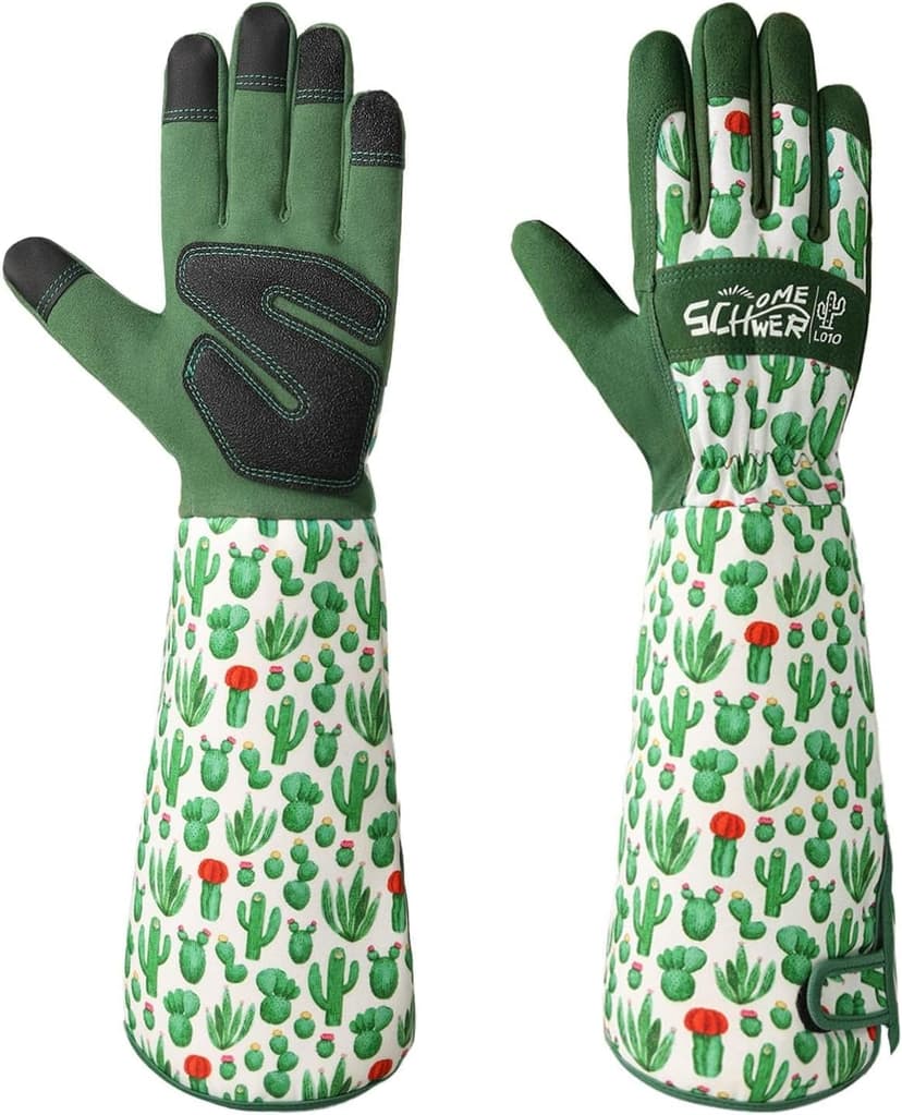 Schwer Gardening Gloves for Women, Rose Pruning Gloves with Forearm Protection, Breathable and Comfortable Thorn Proof Garden Glove with Touch Screen for Yard & Outdoor Work (Medium 1 Pair)
