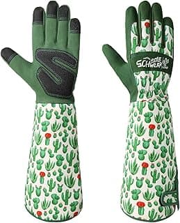 Schwer Gardening Gloves for Women, Rose Pruning Gloves with Forearm Protection, Breathable and Comfortable Thorn Proof Garden Glove with Touch Screen for Yard & Outdoor Work (Medium 1 Pair)