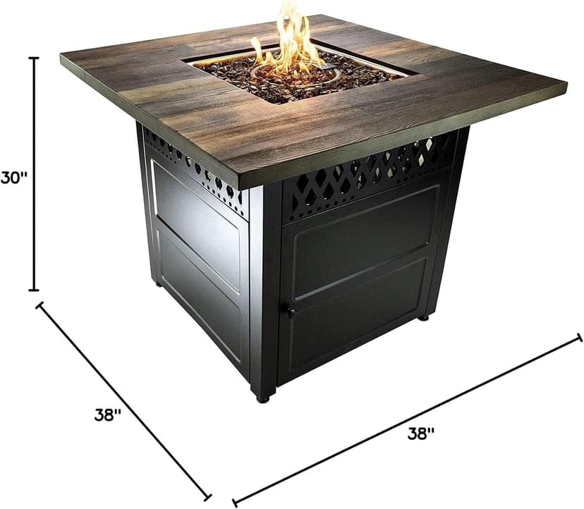 DualHeat by Endless Summer, The Harris, 38" Square Propane Gas Outdoor Fire Pit/Patio Heater