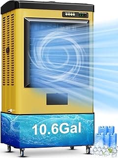 4800 CFM Swamp Cooler Air Conditioner, 41" Evaporative Air Cooler with 10.6 Gal Water Tank, 3 Speeds, 120°Oscillation, 3 Ice Packs, Outdoor Air Conditioner for Garage, Patio, Yard, Factory