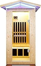Outdoor Sauna Wooden Far Infrared Saunas Spa 1300W Low-EMF Dry Sauna Room for One Person Finland Spruce Wood