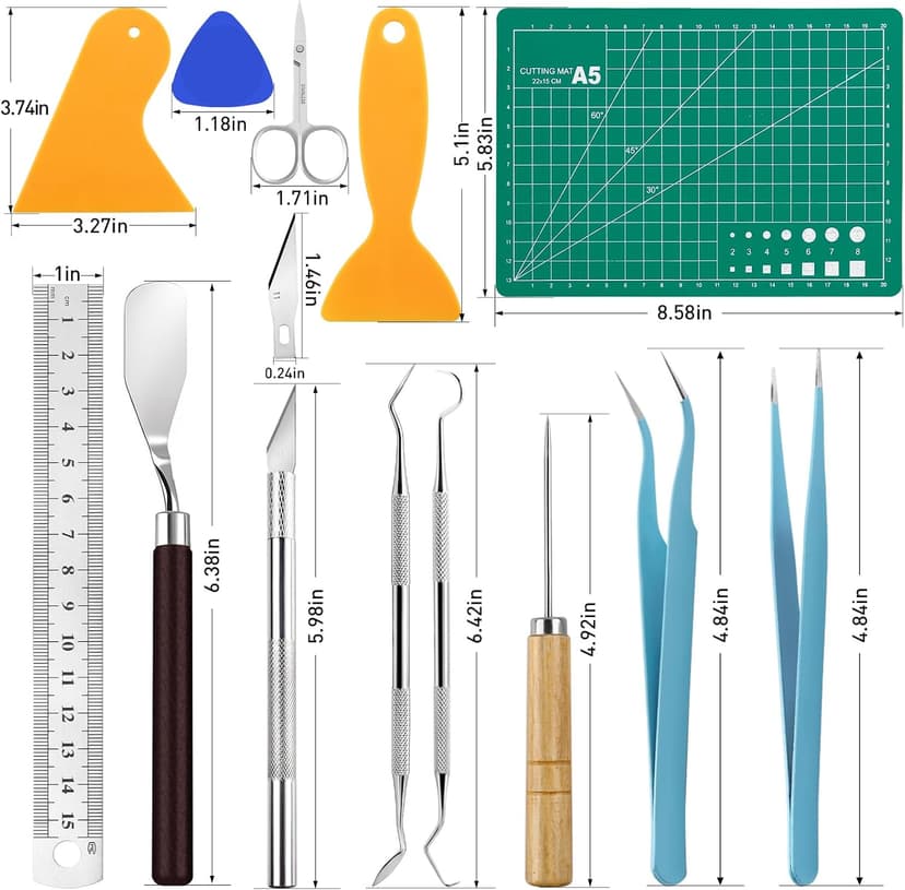 CLOYAN 33pcs Weeding Tools for Vinyl Set, Precision Craft Vinyl Weeding Tools Kit for Scrapbooking, Weeding Vinyl, DIY Art Work Cutting, Lettering, Splicing.