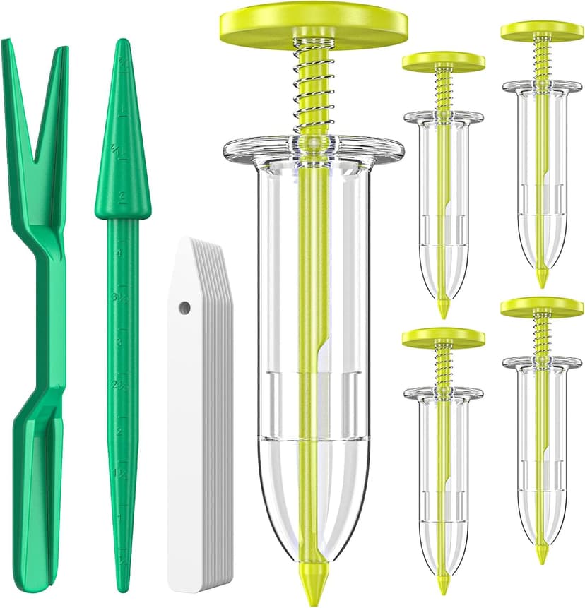 17 Pack Seed Planter Tool, Hand Seeder, Mini Sowing Seed Dispenser Sower, Seedlings Dibber and Widger, Seed Spreader for Planting Vegetables, Flowers