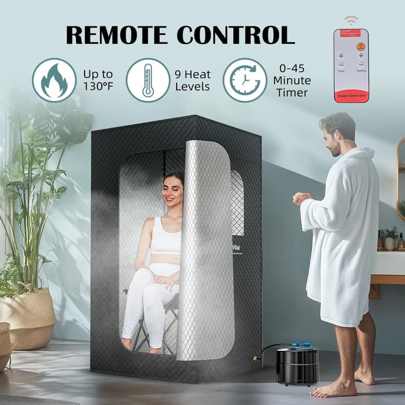 Sauna Box, Portable Sauna for Home, Large Sauna Tent with 3.0L Steamer for Full Body SPA, Easy Assembly Quick Heat-Up Sauna Experience