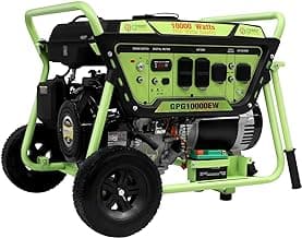 Gasoline Powered Portable Generator 10000 Watt, Recoil/Electric Start, 12V-8.3A Charging Outlets, Home Back Up & RV Ready, 49 State Approved（Excluding California）