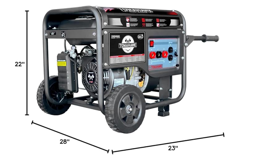 TOMAHAWK Welder Generator Stick Welder Engine Driven 120 Amp 7 HP Gasoline Portable 2,200 Watt Quiet Inverter Generator Engine
