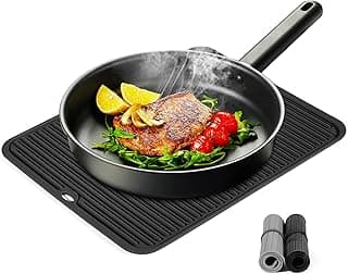 Silicone Trivet Mat Extra Large Heat Resistant, Non-Slip Pot Holder, Multi Purpose Kitchen Hot Pad for Use as a Trivet, Hot Dish Mat, or Utensil Drying Rack 14.2"×11 "