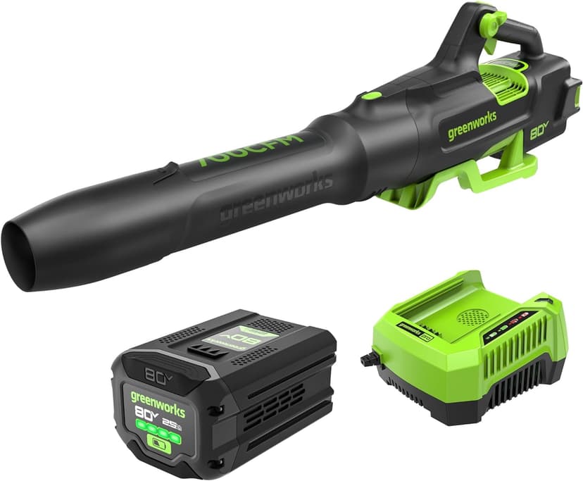 Greenworks 80V 700 CFM Cordless Leaf Blower - Commercial-Grade Power, 45-Min Rapid Charger for Wet Leaves & Heavy Debris (Includes 2.5Ah Battery)