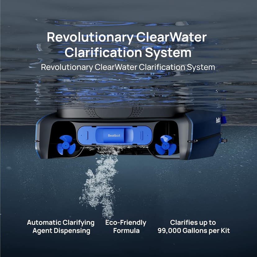 Beatbot iSkim Ultra Solar Powered Robotic Pool Skimmer, Pool Surface Cleaner Robot, Dual Charging Options, Water Clarification, Edge & Corner Cleaning, S-Path Optimization, App Control, Ocean Blue