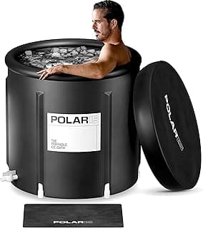 Premium Portable Ice Bath Tub for Athletes – 99-Gallon Cold Plunge Pool with Easy Drainage System – Durable PVC, Foam, and Nylon Layers – Tear-Resistant and Waterproof for Muscle Recovery