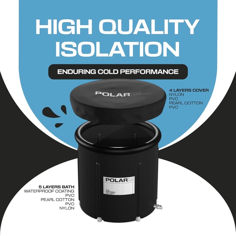 Premium Portable Ice Bath Tub for Athletes – 99-Gallon Cold Plunge Pool with Easy Drainage System – Durable PVC, Foam, and Nylon Layers – Tear-Resistant and Waterproof for Muscle Recovery