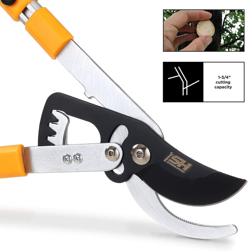 STEELHEAD Heavy-Duty 27-40" Adjustable Gear-Bypass Limb & Branch Lopper, Telescoping Extendable Handles, Ratcheting, Cuts Up to 1-3/4”, Secateurs, Shock-Absorbing, Effort-Saving, USA-Based Support